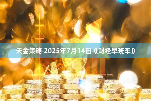 天金策略 2025年7月14日《财经早班车》