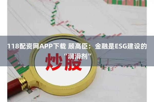 118配资网APP下载 顾高臣：金融是ESG建设的“润滑剂”